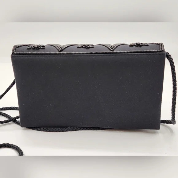 Elegant Black Beaded Women's Evening Bag - Picture 3 of 8